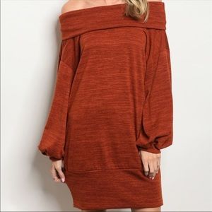 Off Shoulder Knit Dress